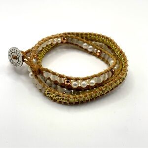 Victoria Emerson beaded leather wrap bracelet